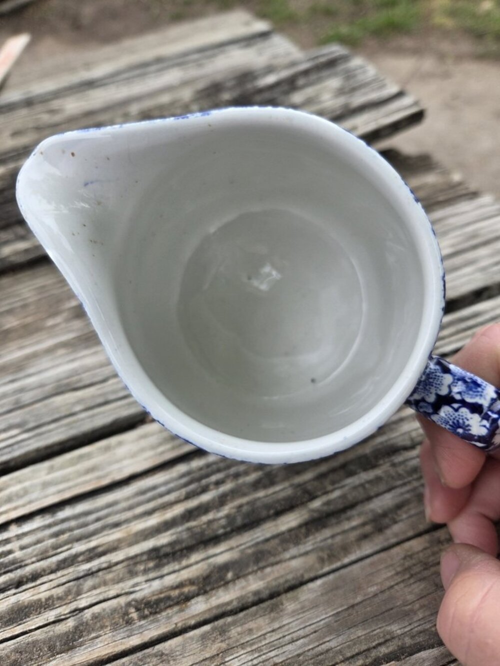 Vintage Cobalt Blue Floral Calico Crownford Creamer Jug Staffordshire England - Picture 10 of 12